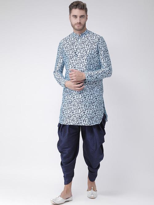 men long sleeve dhoti kurta set - 21094096 - Very Small Image - 1