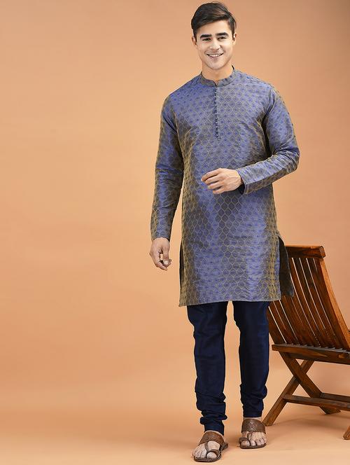 men long sleeve kurta churidar set - 21094165 - Very Small Image - 1