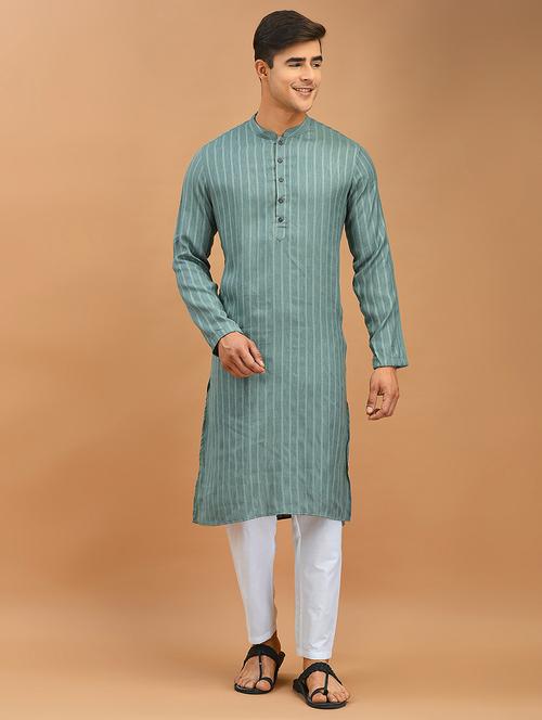 men long sleeved kurta pyjama set - 21094173 - Very Small Image - 1