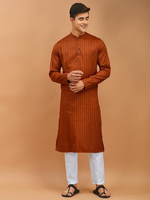 men long sleeved kurta pyjama set - 21094176 - Very Small Image - 1