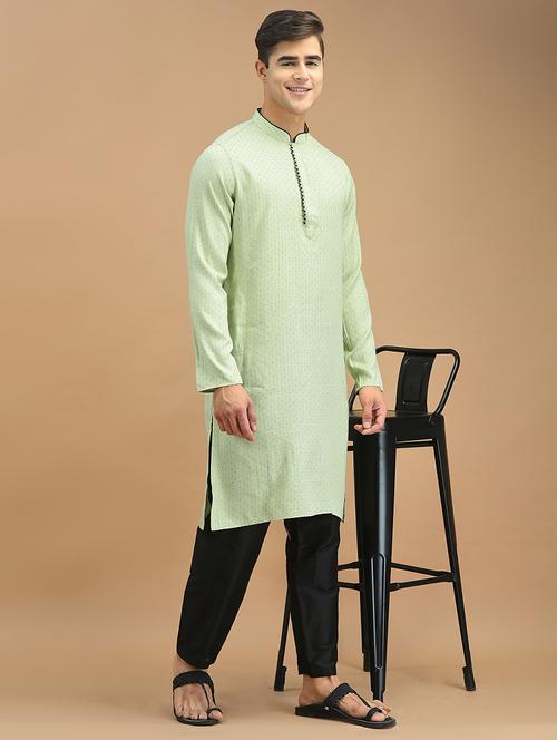men long sleeved kurta pyjama set - 21094192 - Very Small Image - 1