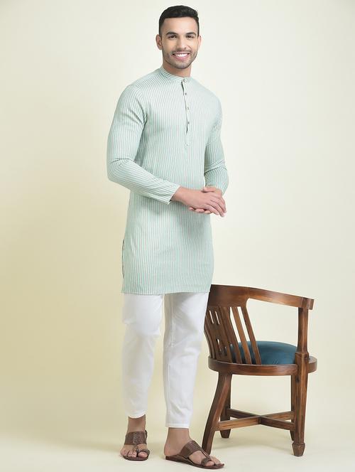 men long sleeved kurta pyjama set - 21094277 - Very Small Image - 1