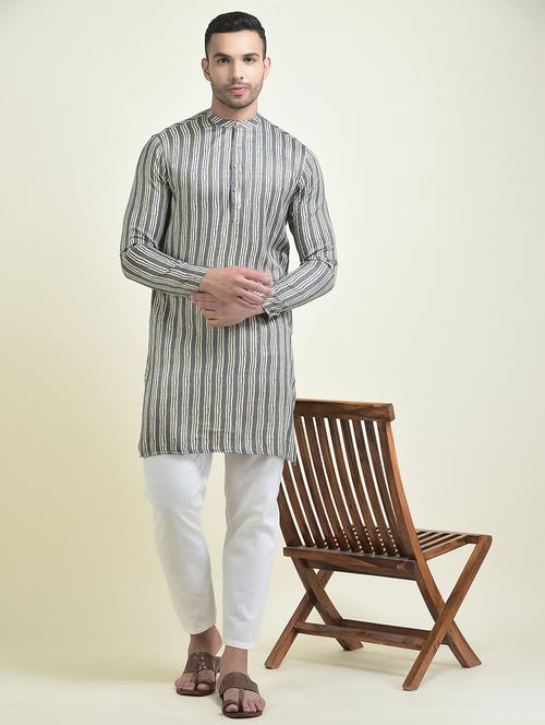 men long sleeved kurta pyjama set - 21094279 - Very Small Image - 1