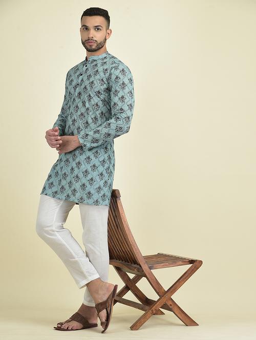 men long sleeved kurta pyjama set - 21094292 - Very Small Image - 1