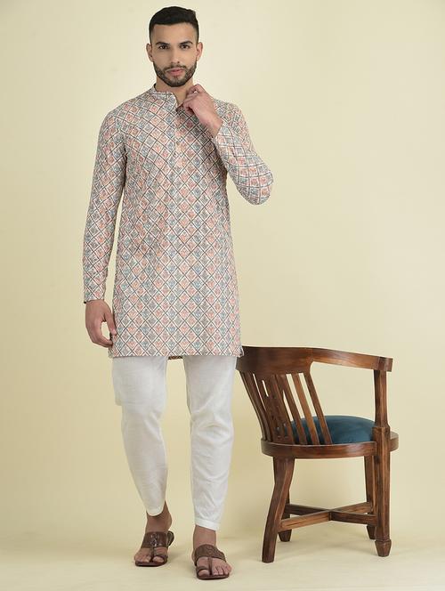 men long sleeved kurta pyjama set - 21094299 - Very Small Image - 1