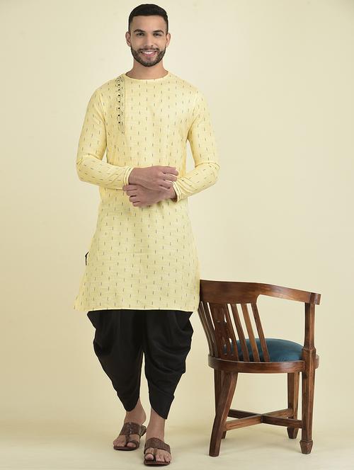 men long sleeve dhoti kurta set - 21094333 - Very Small Image - 1