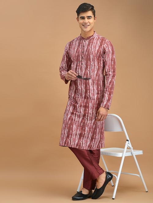 men tie & dye kurta pyjama set - 21094483 - Very Small Image - 1