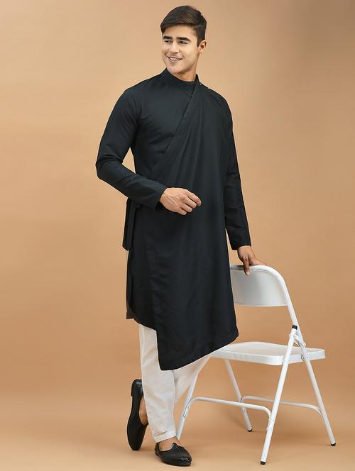 men solid kurta & trouser set - 21094518 - Very Small Image - 1