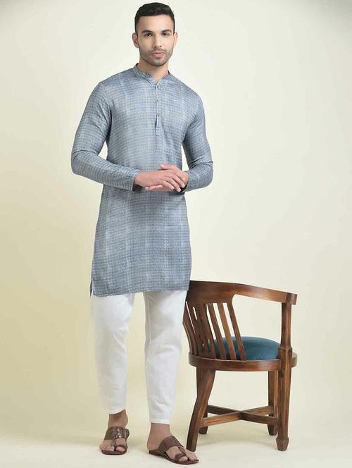 men long sleeve kurta pyjama set - 21094539 - Very Small Image - 1