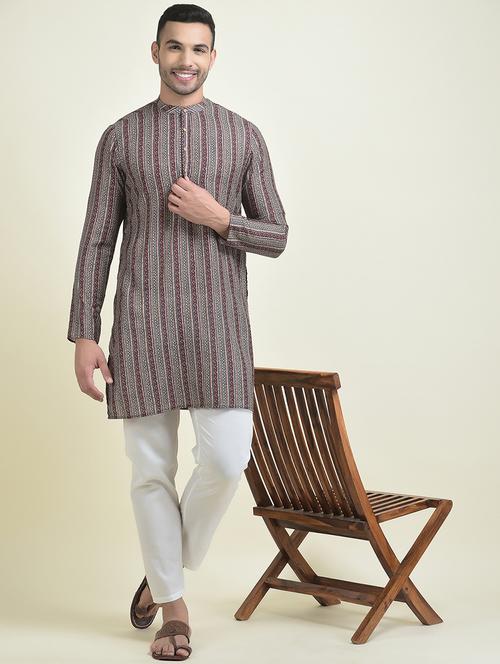 men printed kurta pyjama set - 21094578 - Very Small Image - 1