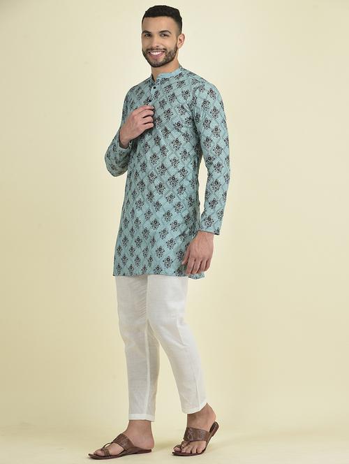 men embroidered kurta pyjama set - 21094587 - Very Small Image - 1