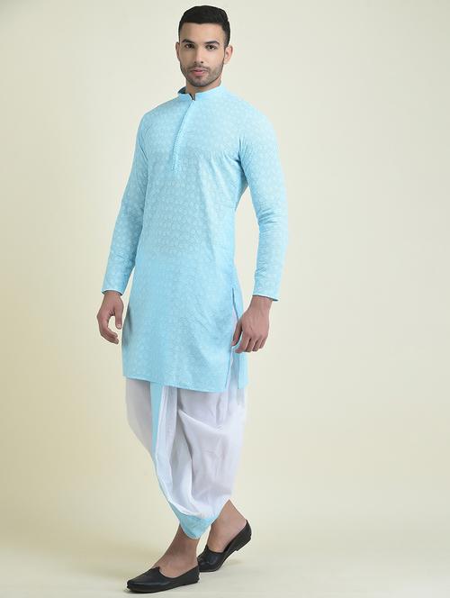 men long sleeve dhoti kurta set - 21094719 - Very Small Image - 1