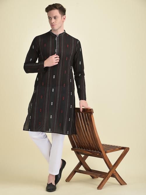 men long sleeve kurta pyjama set - 21094778 - Very Small Image - 1