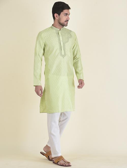 men long sleeved kurta pyjama set - 21094809 - Very Small Image - 1
