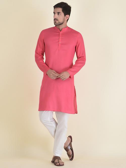 pink cotton blend kurta pyjama ethnic wear set - 21094917 - Very Small Image - 1