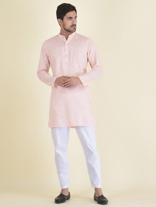 pink cotton blend kurta pyjama ethnic wear set - 21094977 - Very Small Image - 1