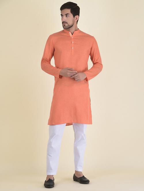 men long sleeve kurta pyjama set - 21095001 - Very Small Image - 1