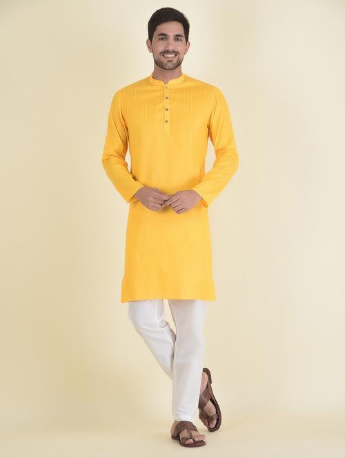 men long sleeved kurta pyjama set - 21095002 - Very Small Image - 1