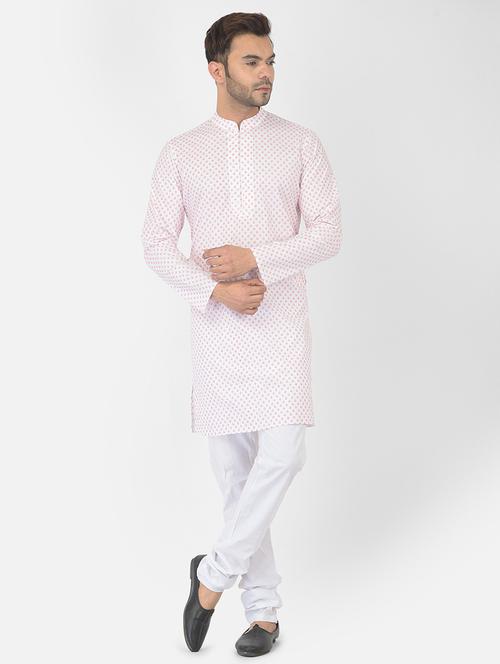 white cotton kurta churidar ethnic wear set - 21095166 - Very Small Image - 1