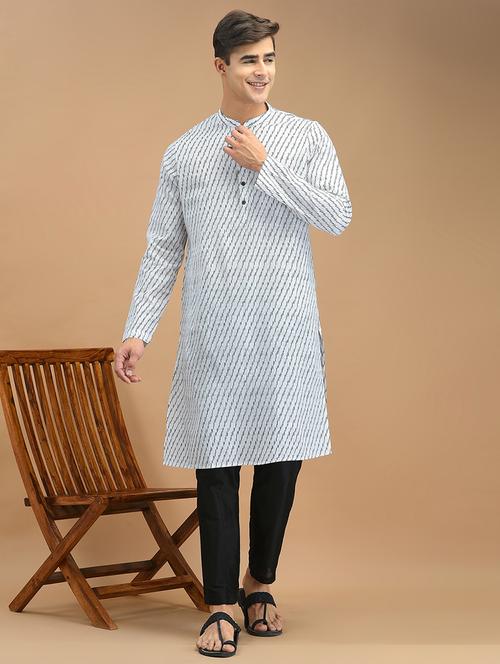 men long sleeved kurta pyjama set - 21095181 - Very Small Image - 1