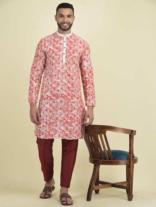 men long sleeved kurta pyjama set - 21095270 - Very Small Image - 1