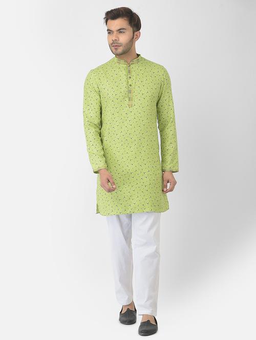 men printed kurta with trouser set - 21095337 - Very Small Image - 1