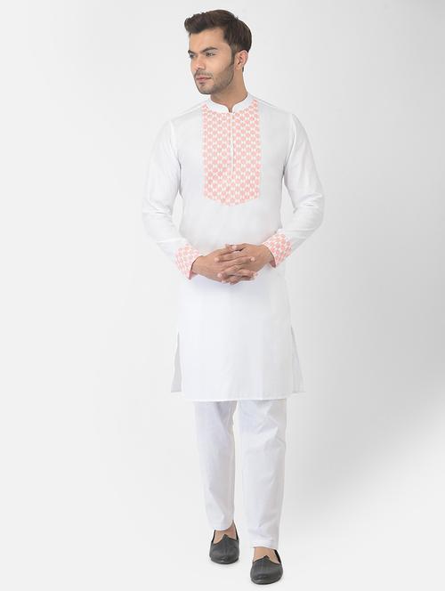 men long sleeves kurta trousers set - 21095375 - Very Small Image - 1