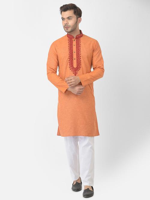 men mandarin neck kurta trouser ethnic wesr set - 21095612 - Very Small Image - 1