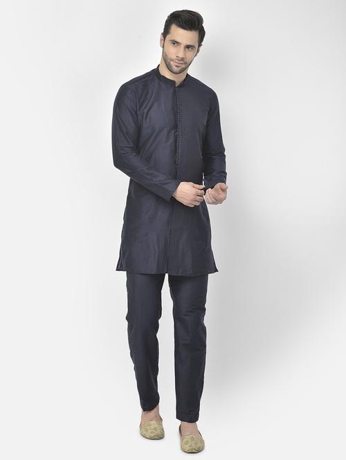men solid kurta with trousers ethnic wear set - 21095785 - Very Small Image - 1