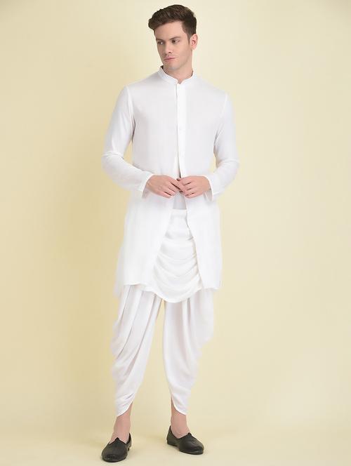 men long sleeves dhoti kurta set - 21096200 - Very Small Image - 1