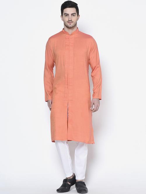 men pink detailed kurta & trouser set - 21096206 - Very Small Image - 1