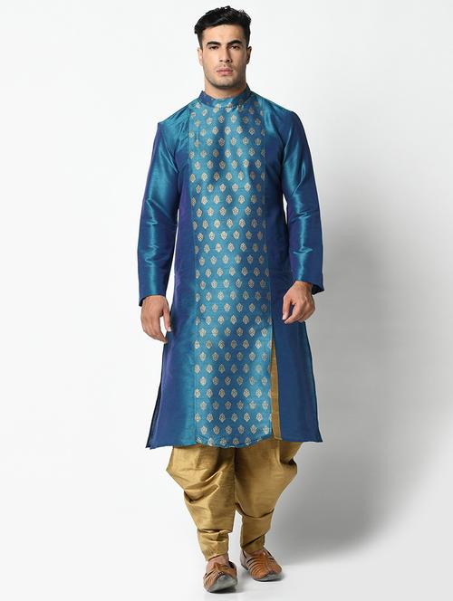 men kurta with dhoti ethnic wear set - 21096272 - Very Small Image - 1