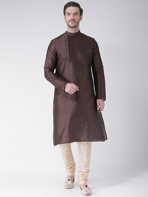 men kurta with dhoti ethnic wear set - 21096590 - Very Small Image - 1