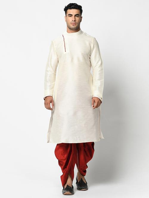 men kurta with dhoti ethnic wear set - 21096630 - Very Small Image - 1