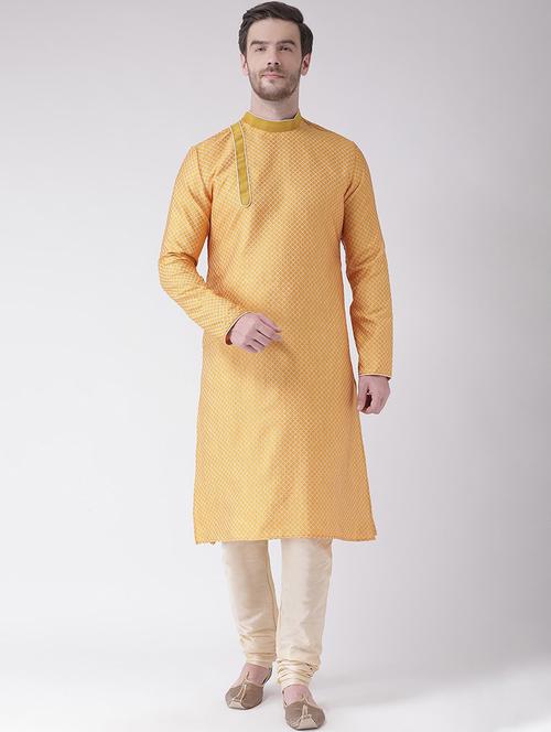 men kurta with churidar ethnic wear set - 21096646 - Very Small Image - 1