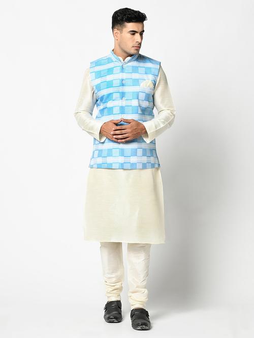 men mandarin neck kurta bottom with jacket - 21097030 - Very Small Image - 1