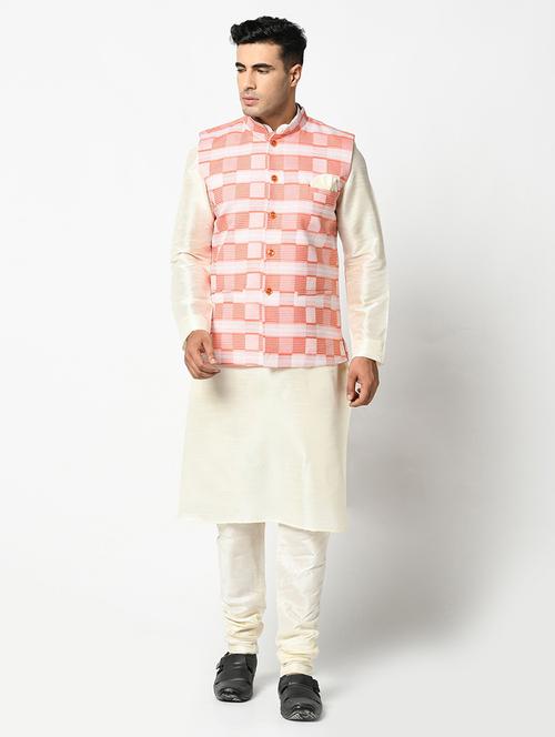 men mandarin neck kurta bottom with jacket - 21097033 - Very Small Image - 1