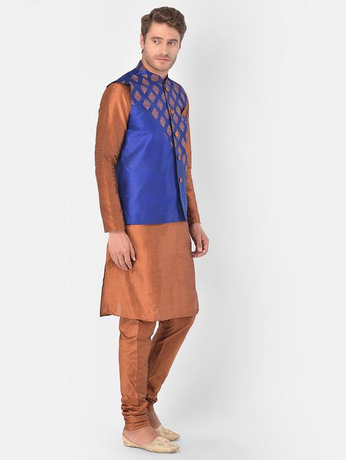 men mandarin neck kurta bottom with jacket - 21097068 - Very Small Image - 1