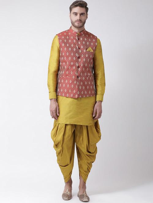 men mandarin neck kurta dhoti with jacket - 21097153 - Very Small Image - 1