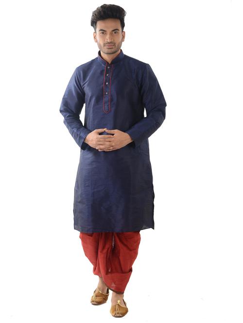 men kurta with dhoti ethnic wear set - 21097875 - Very Small Image - 1