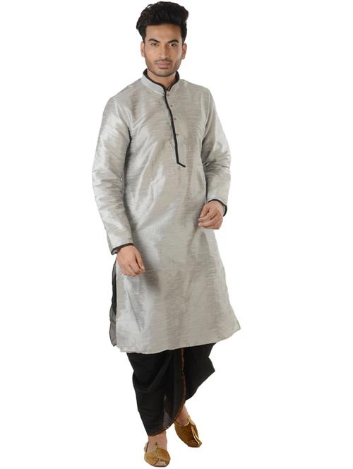 men kurta with dhoti ethnic wear set - 21097908 - Very Small Image - 1