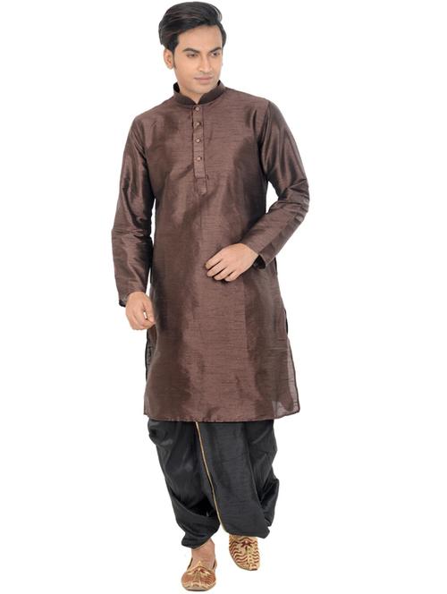 men kurta with dhoti ethnic wear set - 21098065 - Very Small Image - 1