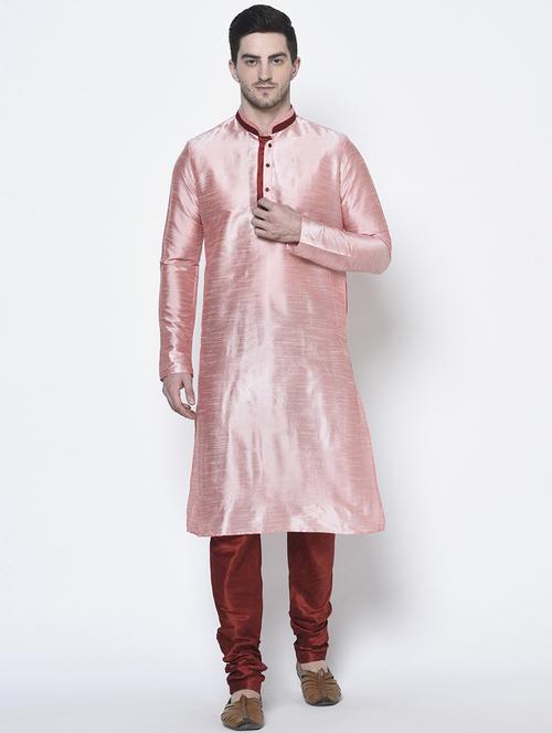 pink colored silk blend short kurtas kurta - 21098470 - Very Small Image - 1
