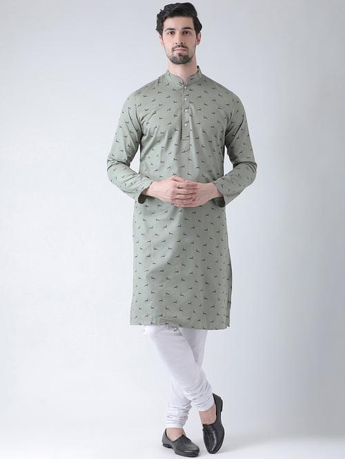 grey cotton blend short kurta - 21098625 - Very Small Image - 1