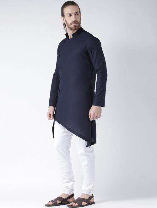 men solid asymmetric short kurta - 21098682 - Very Small Image - 1