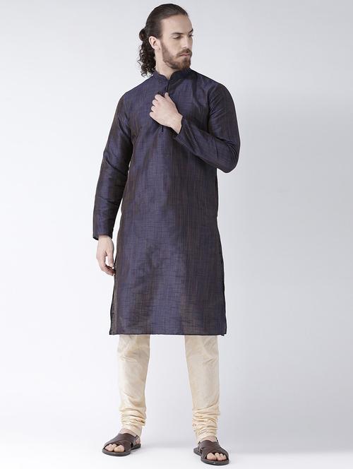 purple silk blend short kurta - 21098694 - Very Small Image - 1