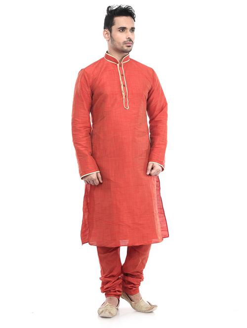 men solid color regular fit kurta - 21098701 - Very Small Image - 1