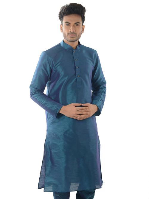 men solid color regular fit kurta - 21098712 - Very Small Image - 1