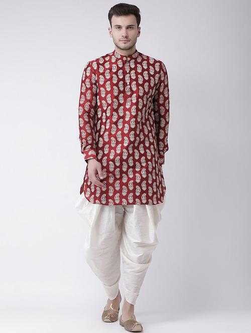 red silk blend short kurta - 21098745 - Very Small Image - 1