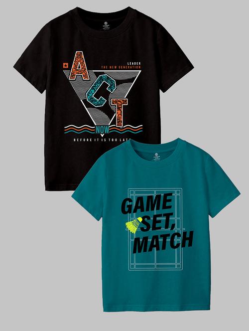 boys round neck printed set of 2 regular t-shirt - 21099323 - Very Small Image - 1